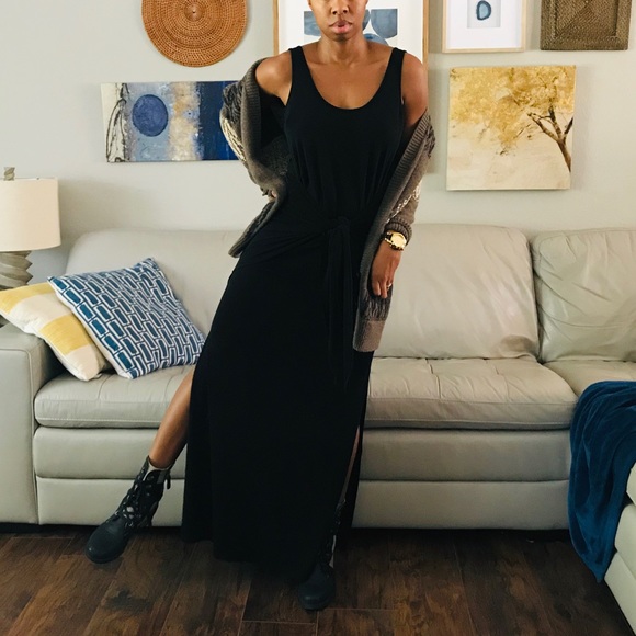 Rachel Zoe Dresses & Skirts - Rachel Zoe Sarong Wrap Black Maxi Dress